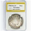 Image 1 : 1908-Mo GV Silver Peso Mexico PGA MS64 KM-409.2