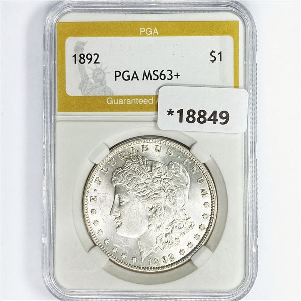 1892 Morgan Silver Dollar PGA MS63+