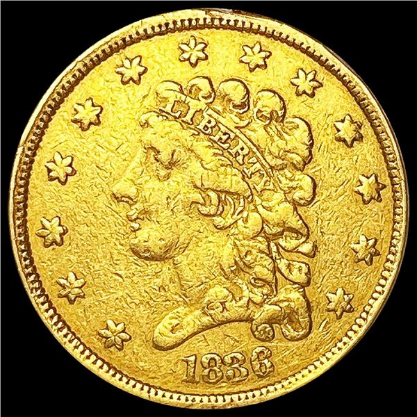 1836 $2.50 Gold Quarter Eagle LIGHTLY CIRCULATED