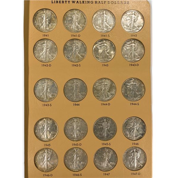 1941-1947 Walking Half Dollar Book (20 Coins)