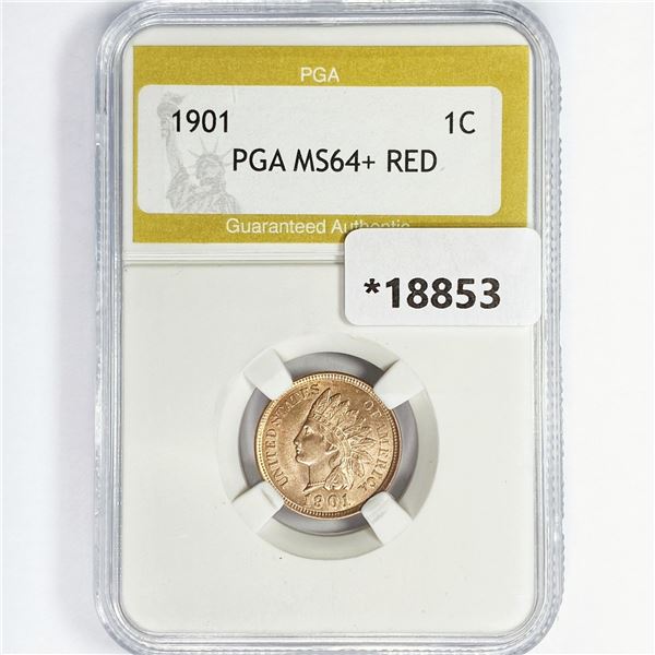 1901 Indian Head Cent PGA MS64+ RED