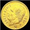 Image 1 : 1920 Mexico .1206oz Gold 5 Pesos UNCIRCULATED