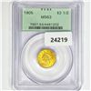 Image 1 : 1905 $2.50 Gold Quarter Eagle PCGS MS63
