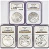 Image 1 : 2006-2015 Set (5) American Silver Eagles NGC MS69