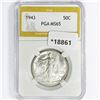 Image 1 : 1943 Walking Liberty Half Dollar PGA MS65