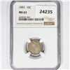 Image 1 : 1883 Seated Liberty Dime NGC MS63