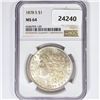 Image 1 : 1878-S Morgan Silver Dollar NGC MS64