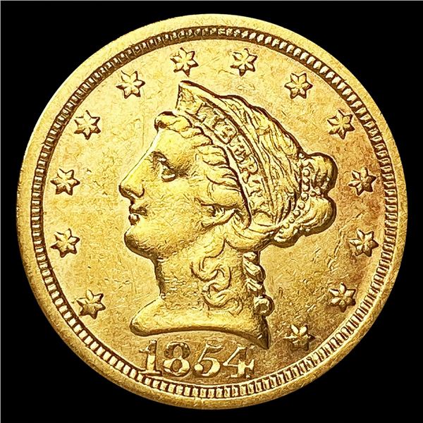1854-O $2.50 Gold Quarter Eagle CLOSELY UNCIRCULAT