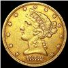 Image 1 : 1882 $5 Gold Half Eagle CLOSELY UNCIRCULATED