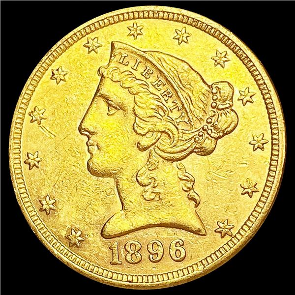 1896 $5 Gold Half Eagle UNCIRCULATED