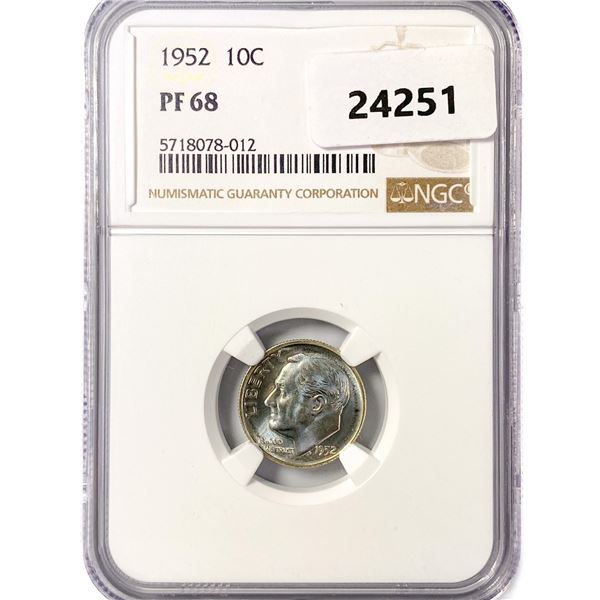 1952 Roosevelt Dime NGC PF68