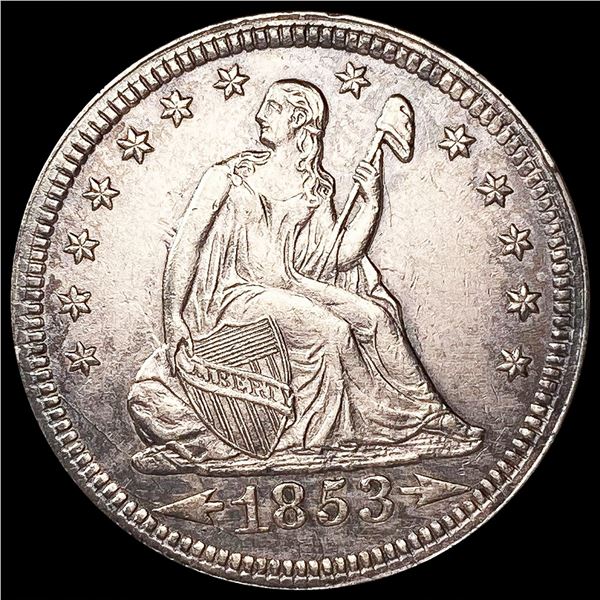 1853 Arws & Rays Seated Liberty Quarter UNCIRCULAT