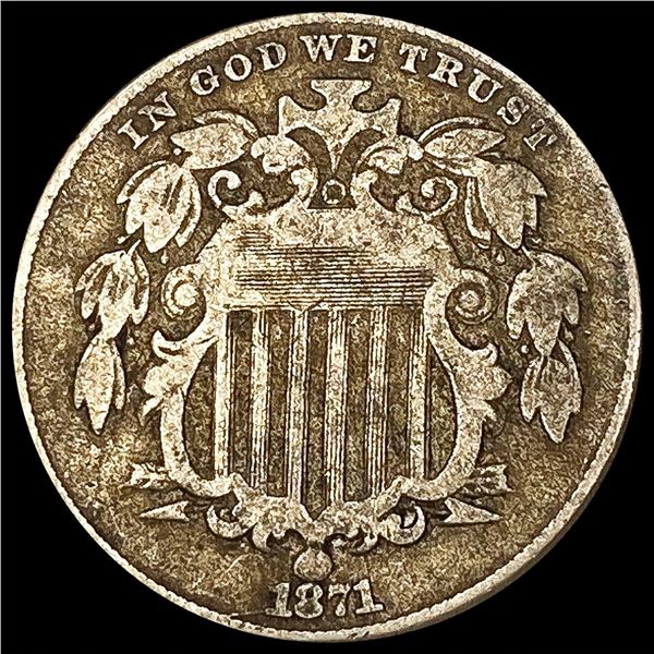 1871 Shield Nickel NICELY CIRCULATED
