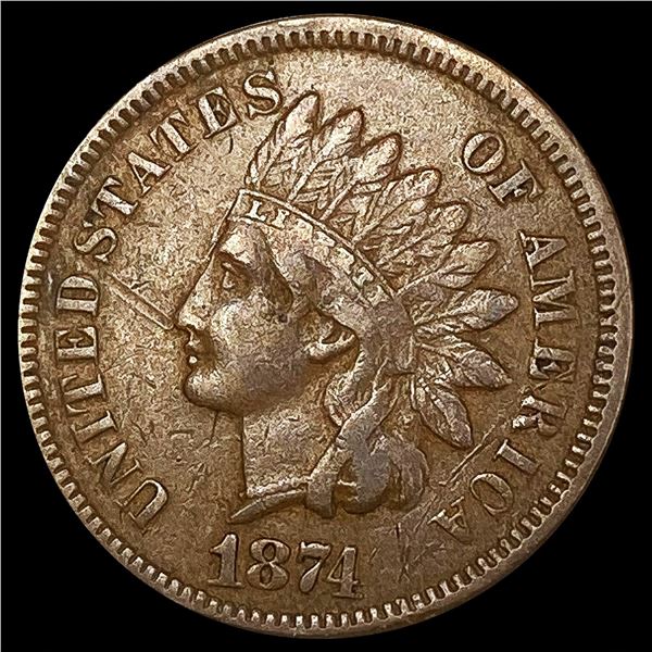 1874 Indian Head Cent LIGHTLY CIRCULATED