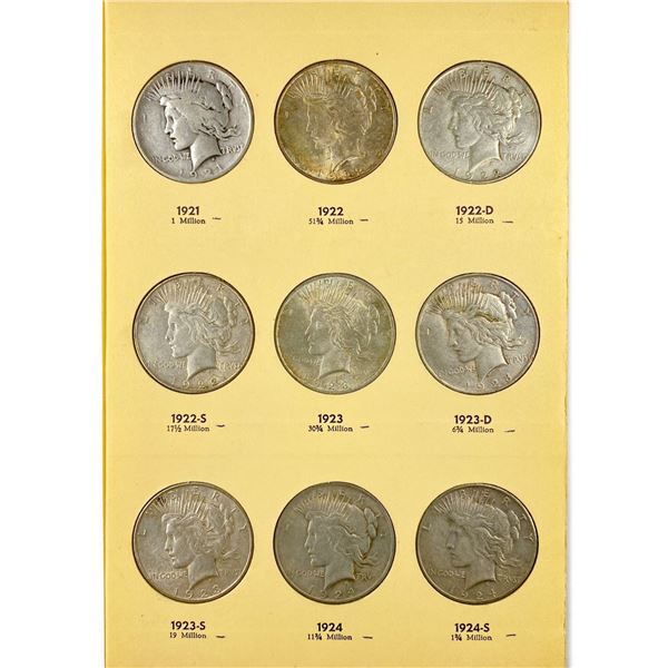 1921-1935 Peace Silver Dollar Book (18 Coins)