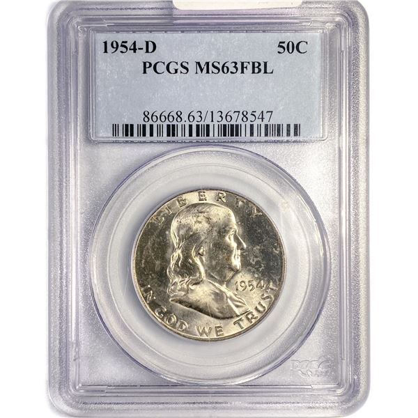 1954-D Franklin Half Dollar PCGS MS63 FBL