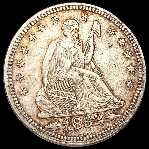 1853 Arws & Rays Seated Liberty Quarter ABOUT UNCI