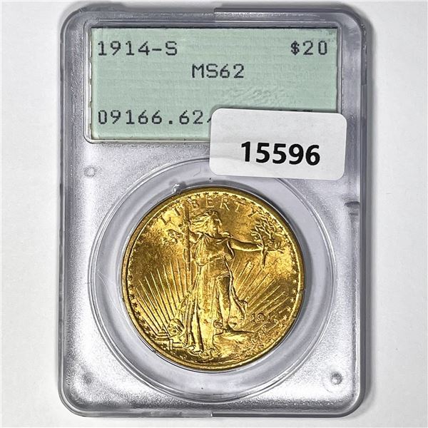 1914-S $20 Gold Double Eagle PCGS MS62