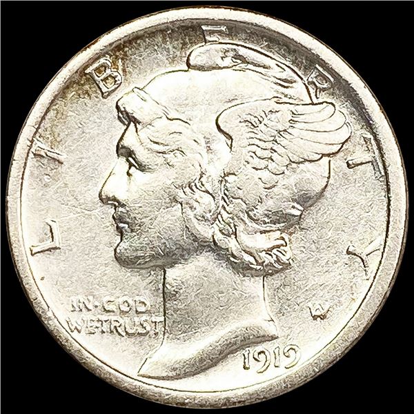1919-D Mercury Dime NEARLY UNCIRCULATED
