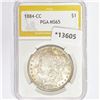 Image 1 : 1884-CC Morgan Silver Dollar PGA MS65