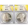 Image 1 : (2) 1882-O Morgan Silver Dollars ANACS MS63