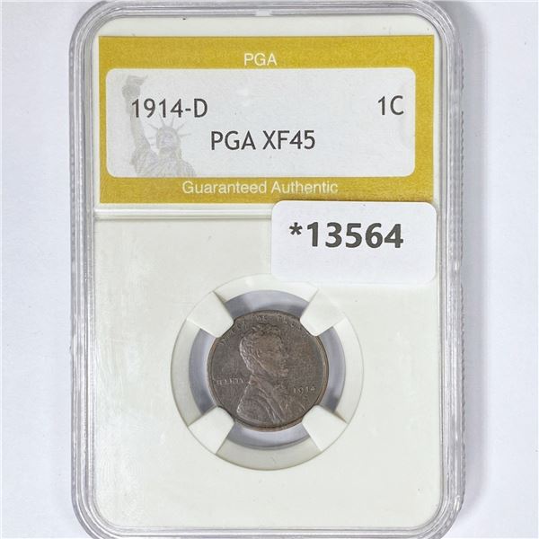 1914-D Wheat Cent PGA XF45
