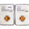 Image 1 : (2) 1946-D Wheat Cents NGC MS66 RD