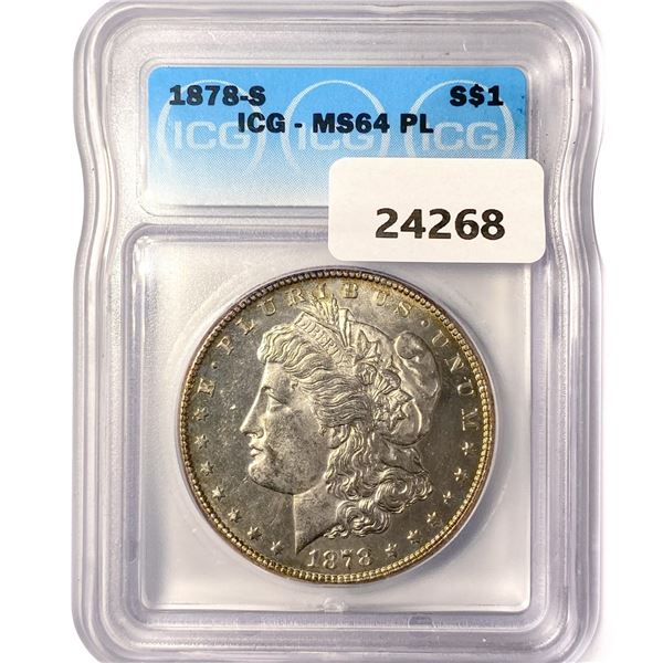 1878-S Morgan Silver Dollar ICG MS64 PL