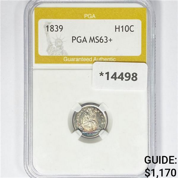1839 Seated Liberty Half Dime PGA MS63+