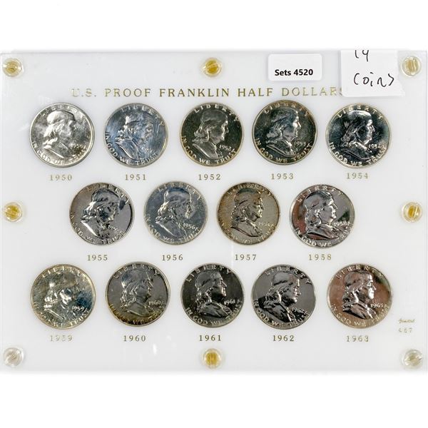 1950-1963 Franklin Half Dollar Set (14 Coins)