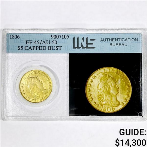 1806 $5 Gold Half Eagle INS AU50