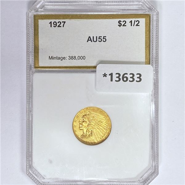 1927 $2.50 Gold Quarter Eagle PCI AU55