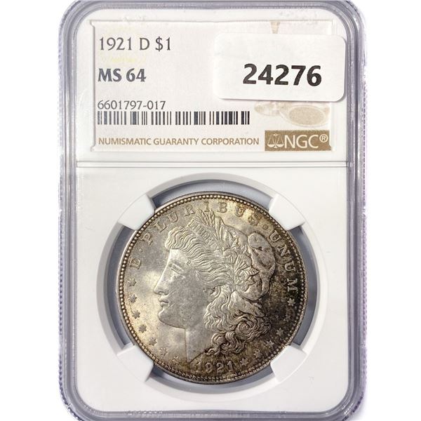 1921-D Morgan Silver Dollar NGC MS64
