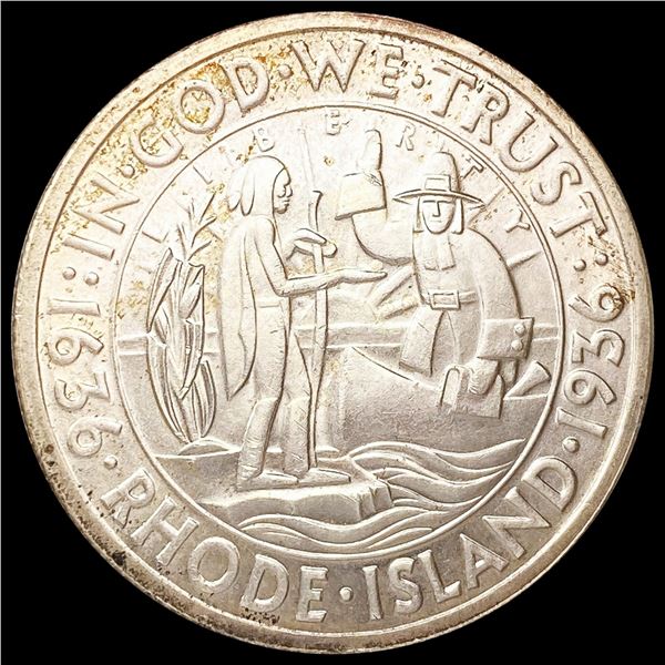 1936 Rhode Island Half Dollar CLOSELY UNCIRCULATED