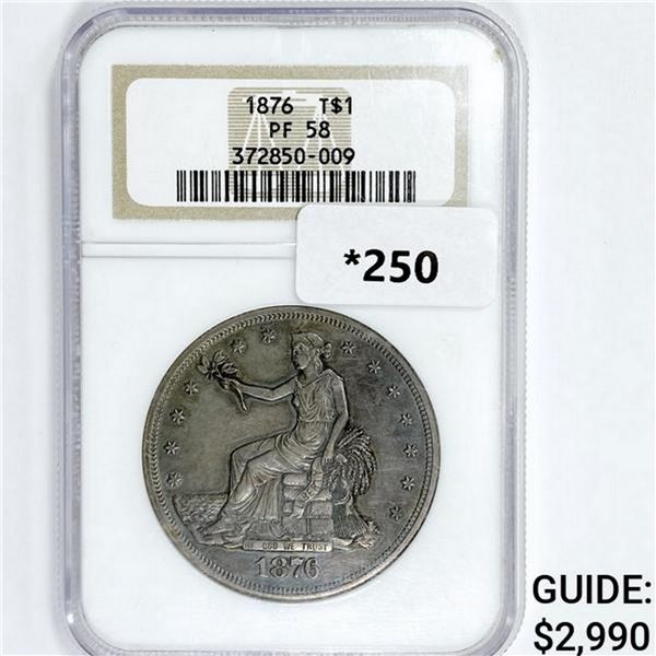 1876 Silver Trade Dollar NGC PF58