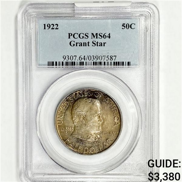 1922 Grant Half Dollar PCGS MS64 Star