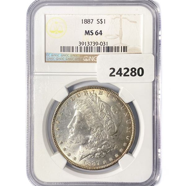 1887 Morgan Silver Dollar NGC MS64
