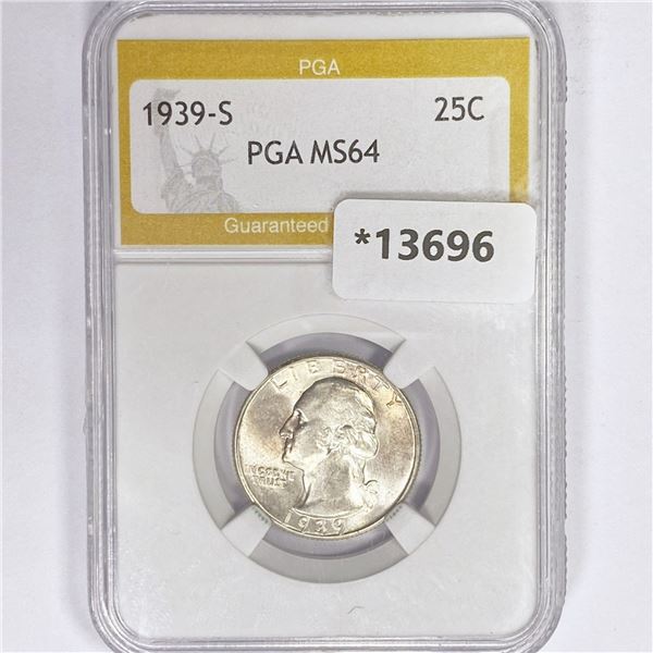 1939-S Washington Silver Quarter PGA MS64