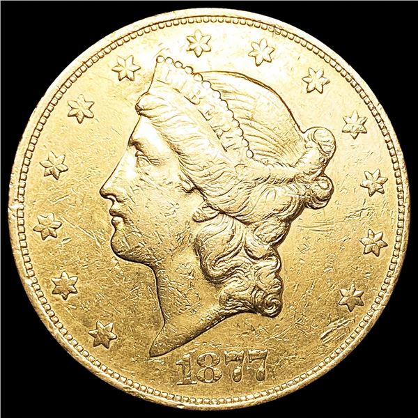 1877-S $20 Gold Double Eagle NEARLY UNCIRCULATED