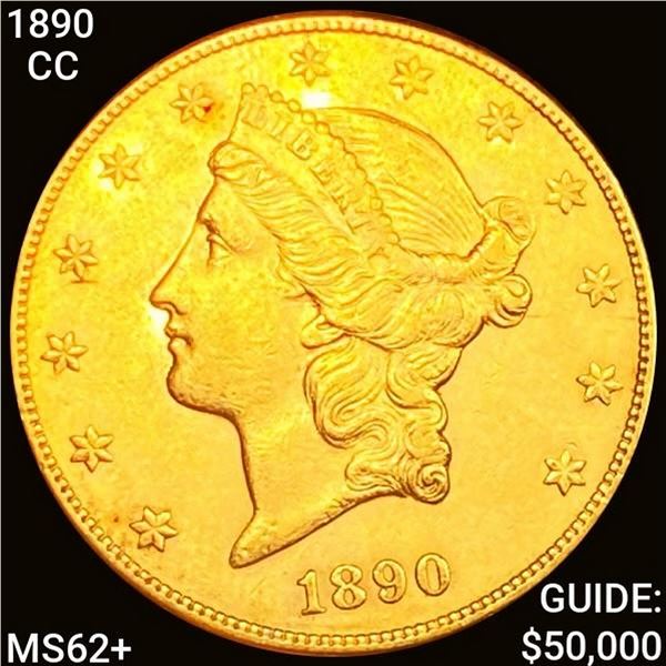1890-CC $20 Gold Double Eagle UNCIRCULATED +