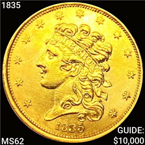 1835 $5 Gold Half Eagle UNCIRCULATED