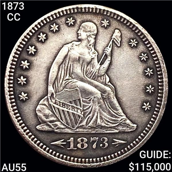 1873-CC Seated Liberty Quarter CHOICE AU