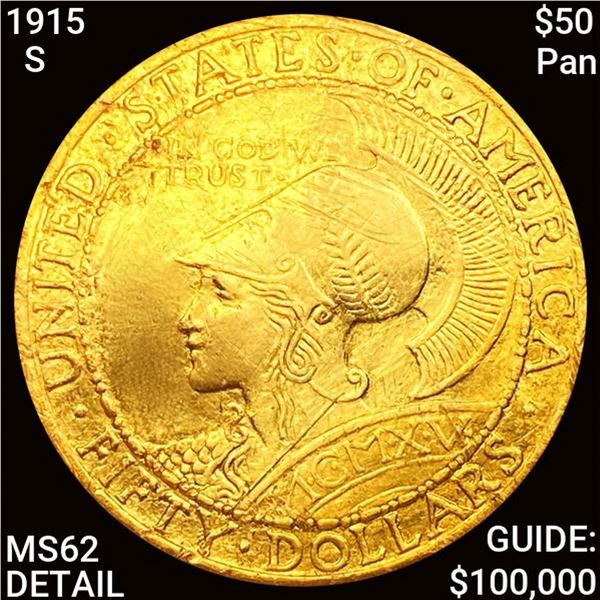 1915-S $50 Gold Pan Pac Round UNCIRCULATED