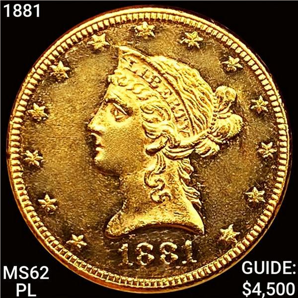 1881 $10 Gold Eagle CHOICE PROOF RB