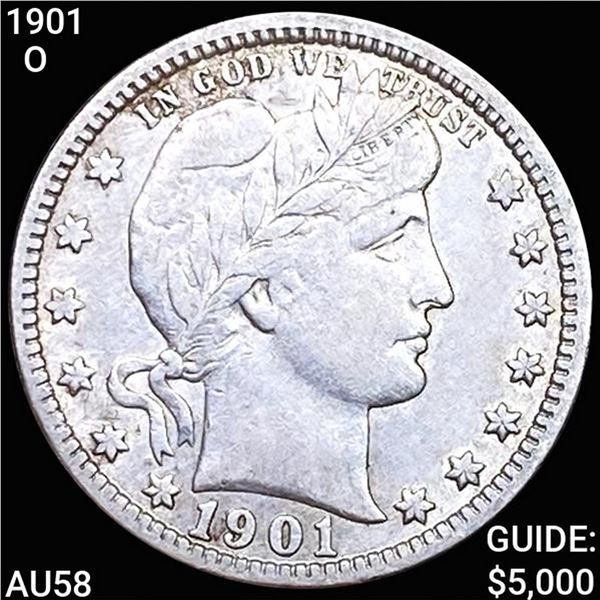 1901-O Barber Quarter CHOICE AU