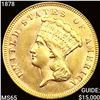 Image 1 : 1878 $3 Gold Piece GEM BU