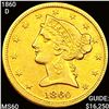 Image 1 : 1860-D $5 Gold Half Eagle UNCIRCULATED