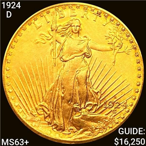 1924-D $20 Gold Double Eagle CHOICE BU +