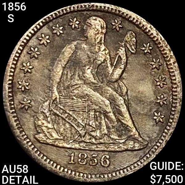 1856-S Seated Liberty Dime CHOICE AU DETAIL