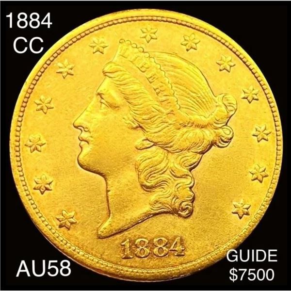 1884-CC $20 Gold Double Eagle CHOICE AU CHOICE AU